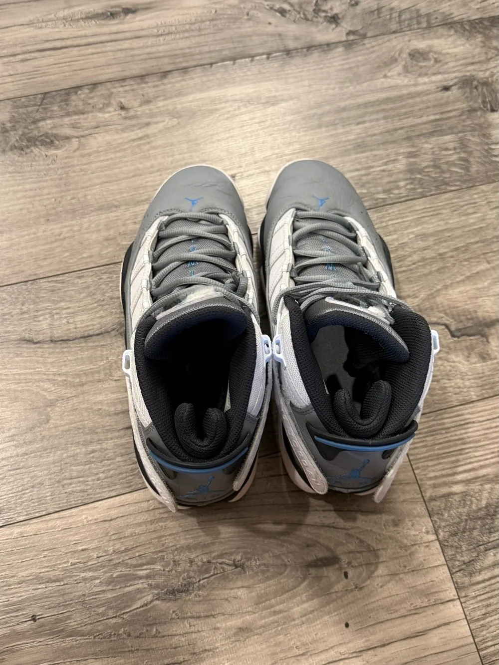 Jordan Men’s Mid-Top Sneakers in White and Gray